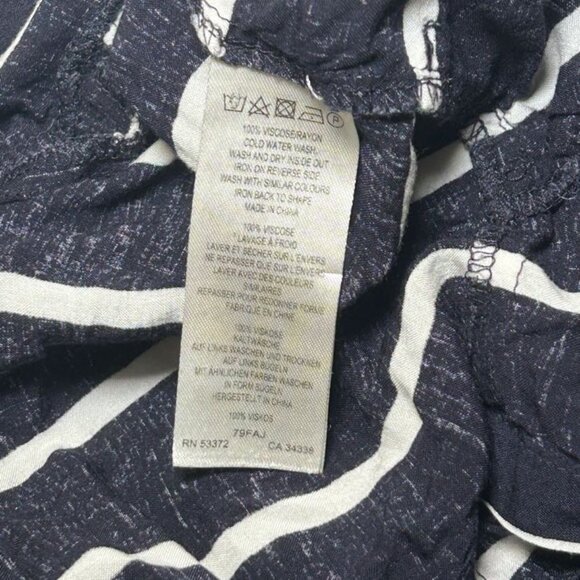 French Connection Shorts Drawstring Waist Soft Relaxed Fit Striped Blue/White 10 - Picture 10 of 10